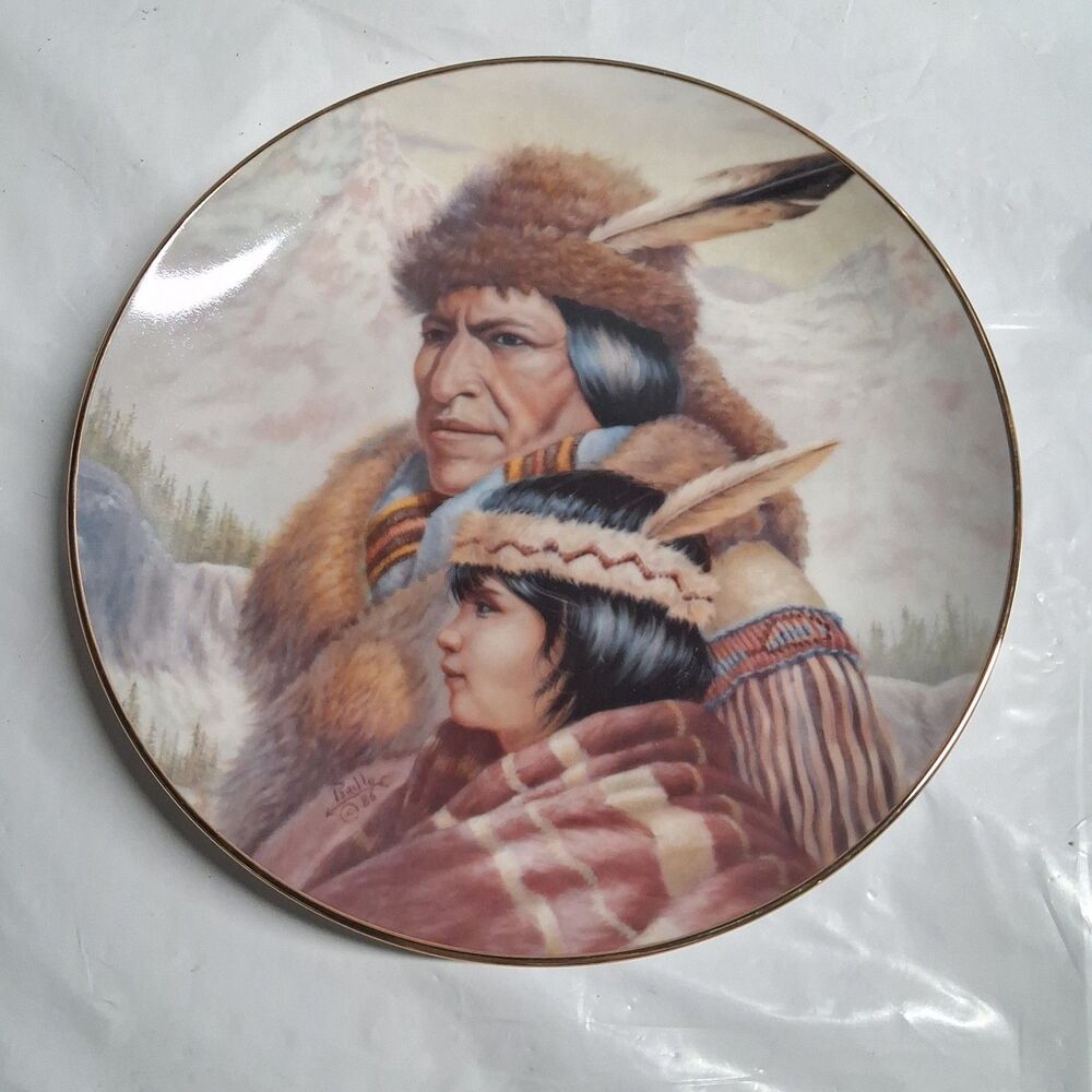 The Nez Perce Nation Collector Plate by Gregory Perillo with Wall Hanger 8 1/2"